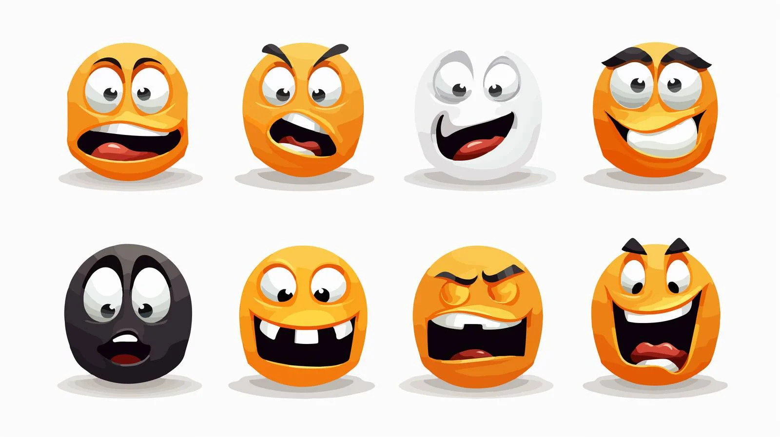 Emotional Face Variety Shadows Icon — free download from Dotvec