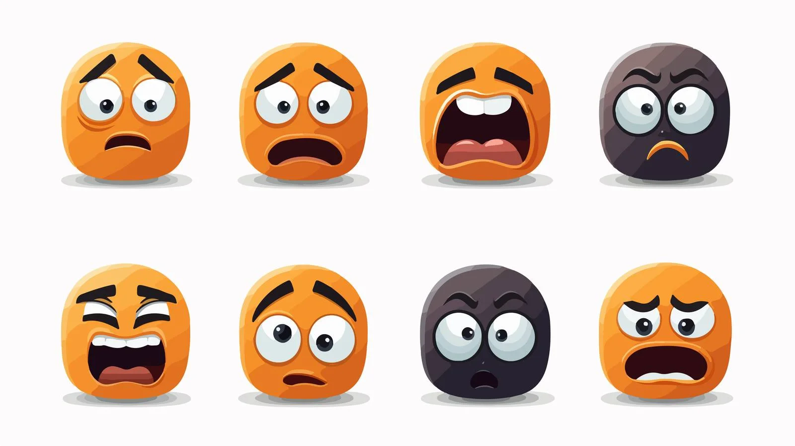Emotional Faces with Shadows — free download from Dotvec