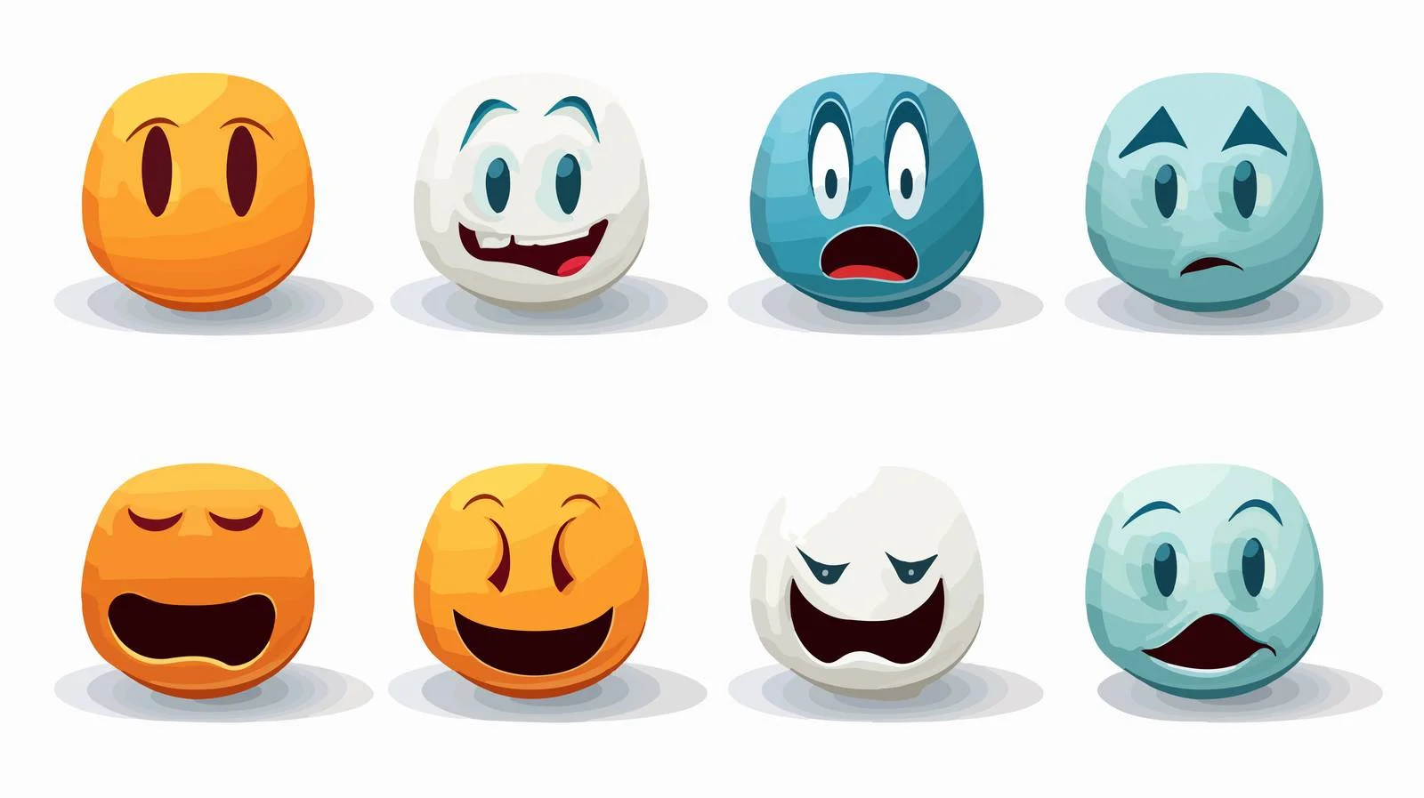 Emotional Face Icon with Shadows Variety — free download from Dotvec