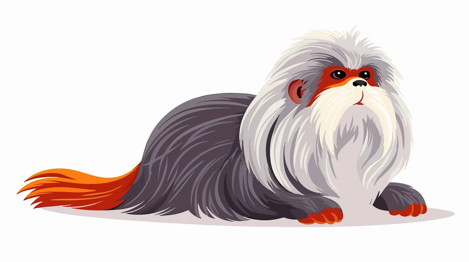 Exotic small primate with long facial hair — free download from Dotvec