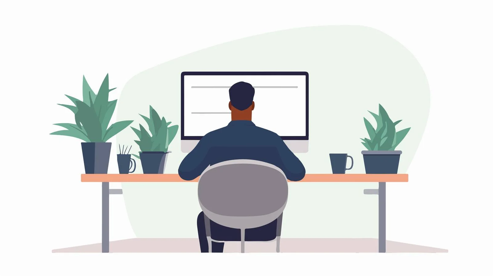 Professional black employee using office computer — free download from Dotvec