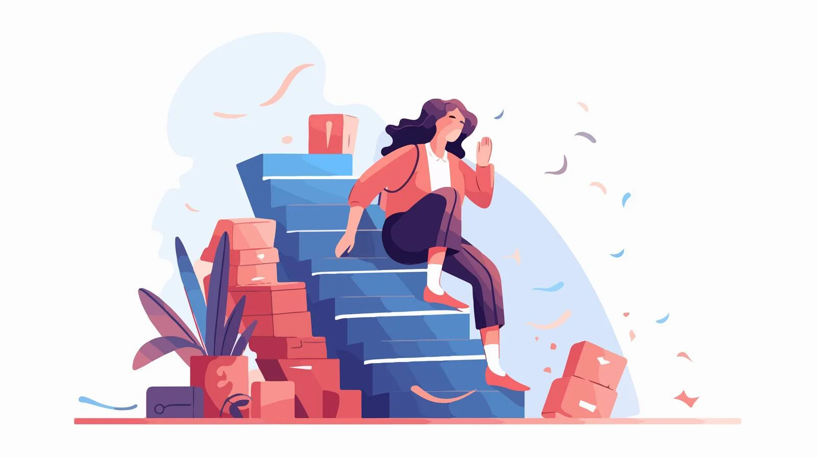 Career setback as employee falls off ladder — free download from Dotvec