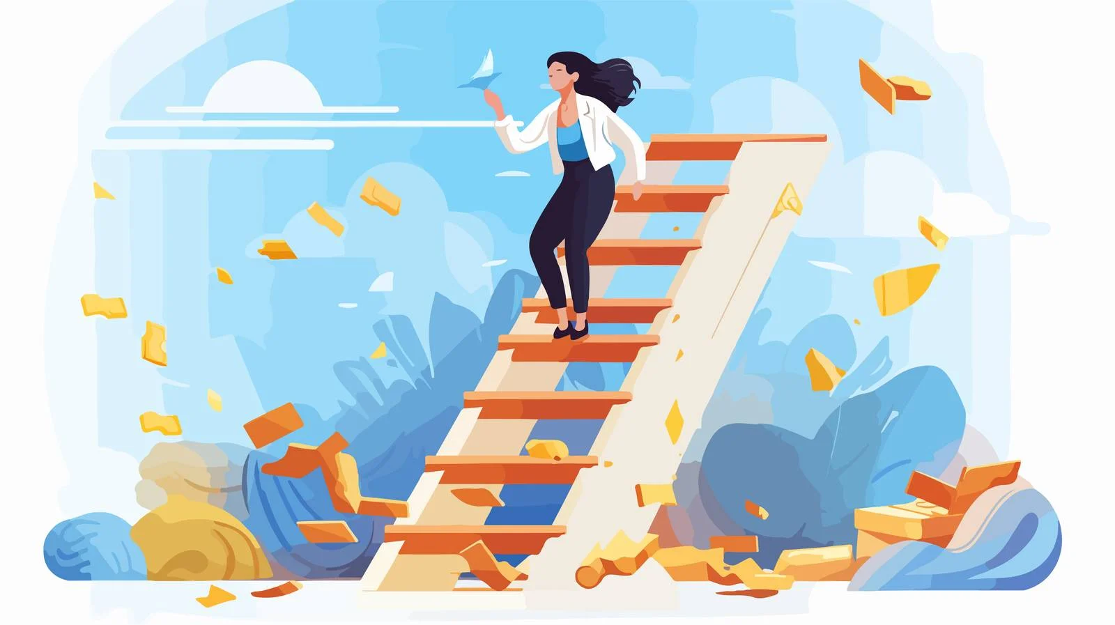 Career setback: Employee falls off ladder — free download from Dotvec