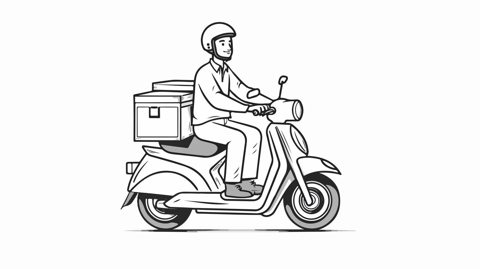 Delivery Bike Hand-drawn Outline Illustration — free download from Dotvec