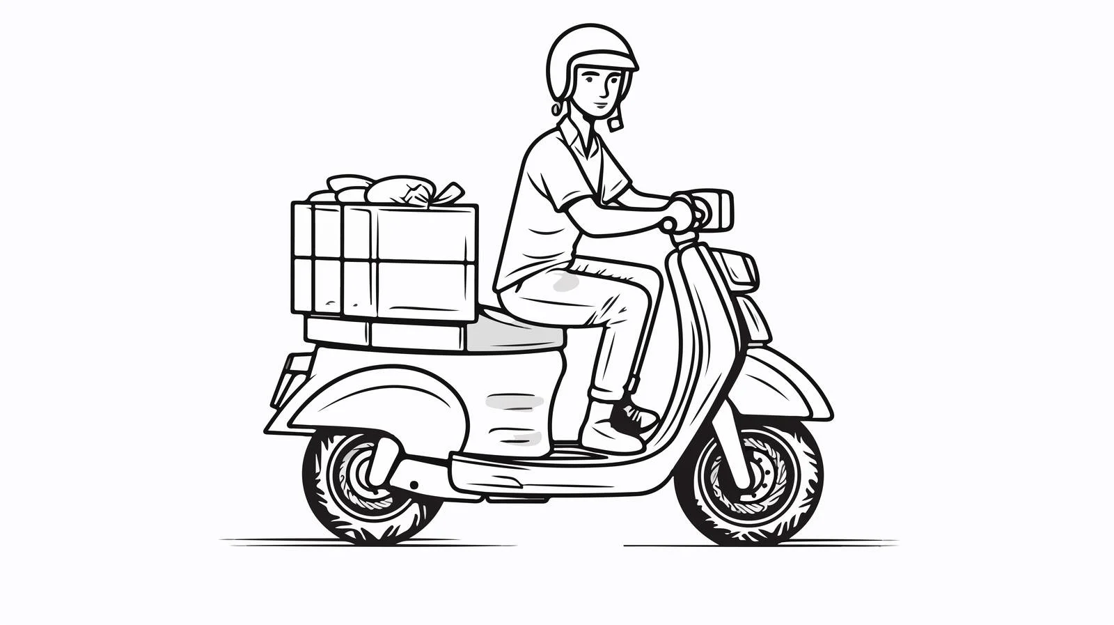 Delivery Bike Sketch — free download from Dotvec