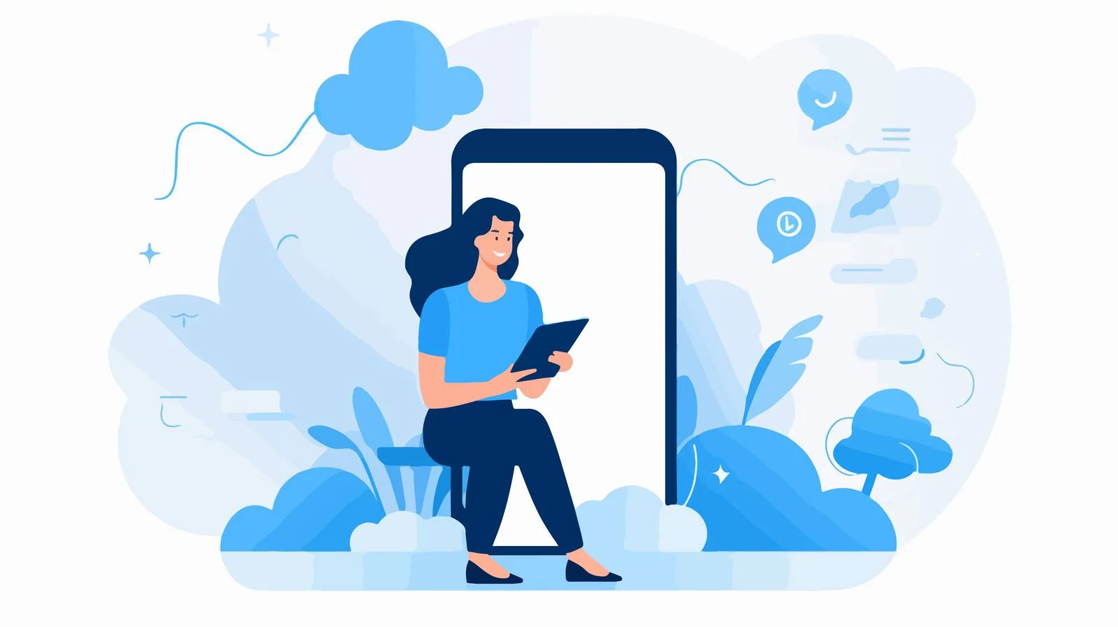 Corporate sales manager contacting customer in office — free download from Dotvec