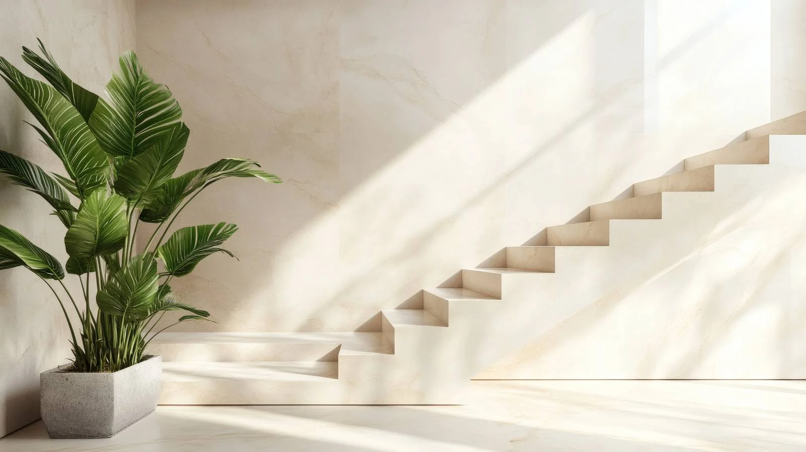 Serenely empty beige marble interior design — free download from Dotvec