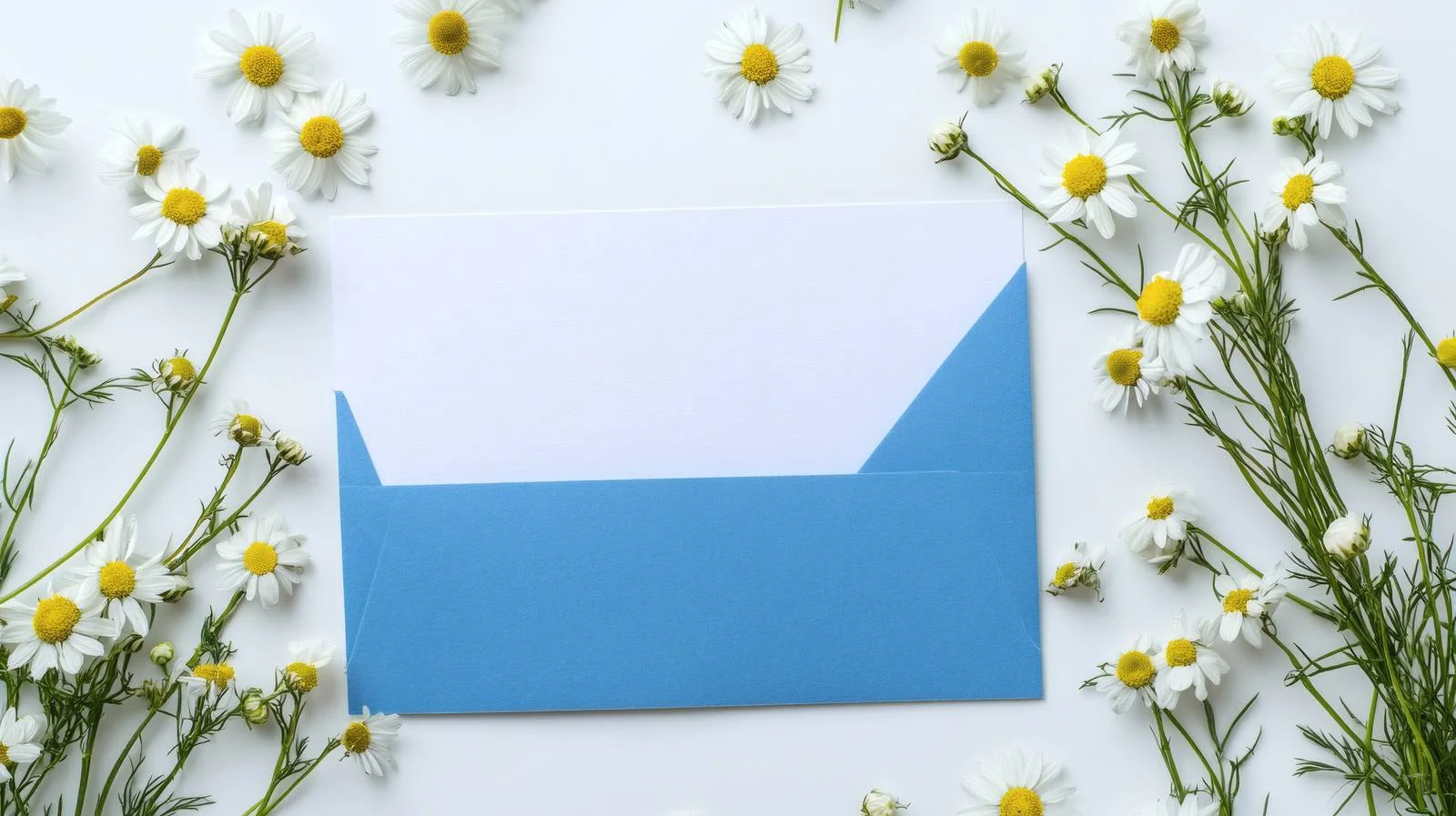 Elegant Blank Card with Blue Envelope — free download from Dotvec