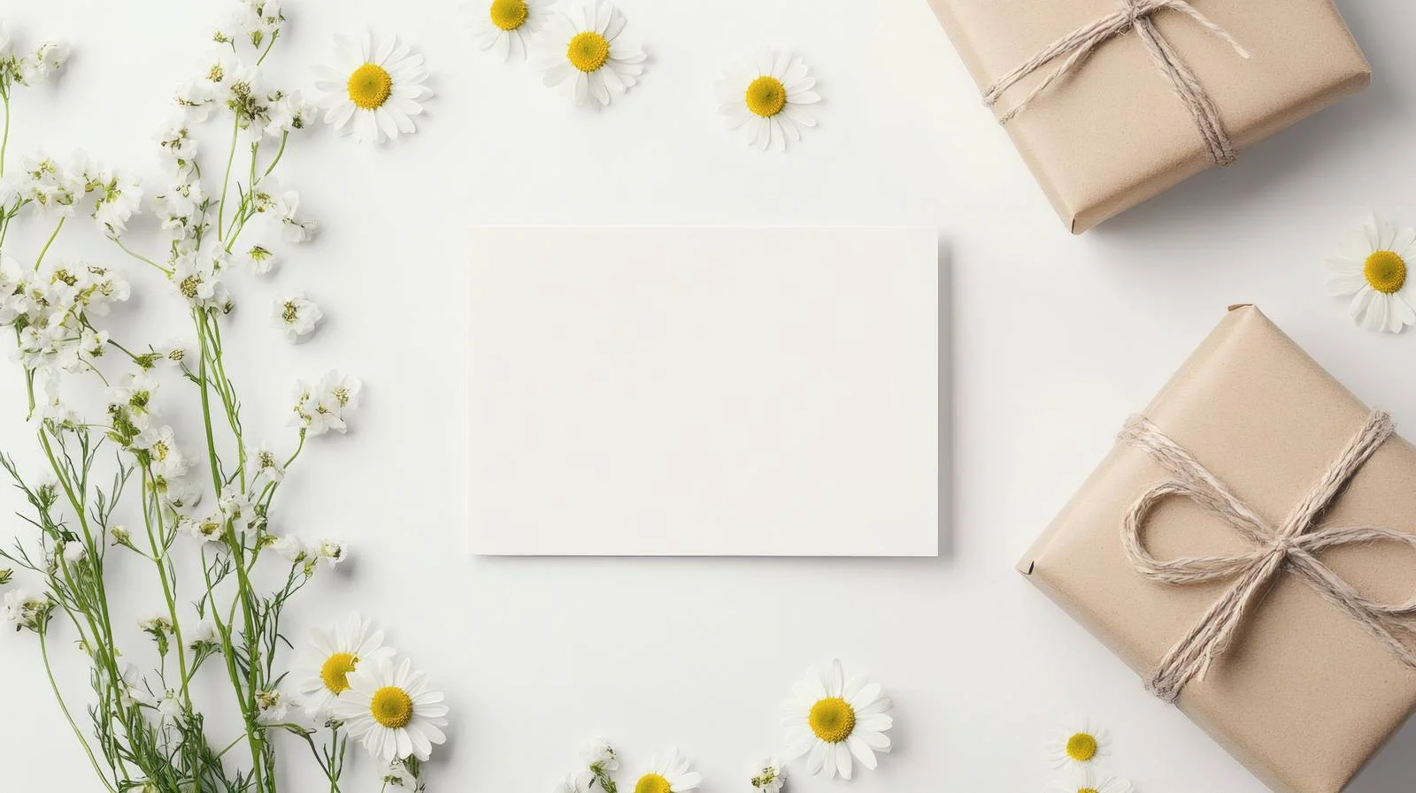 Elegant Gift Box with Chamomile Flowers — free download from Dotvec