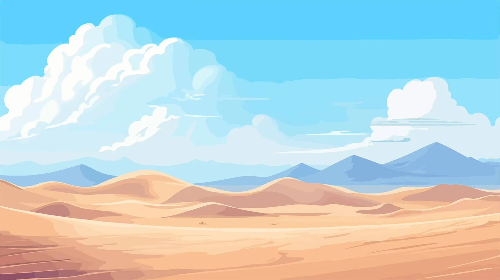 Vast Sandy Desert Landscape Scene — free download from Dotvec