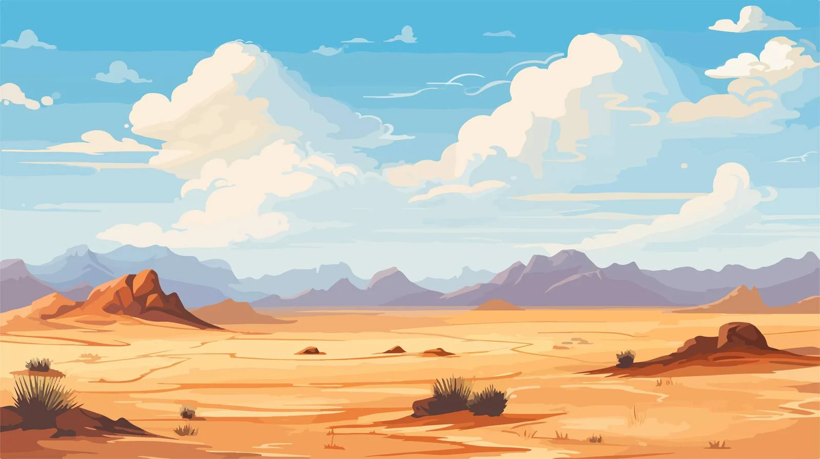 Vast Sandy Desert Landscape View — free download from Dotvec