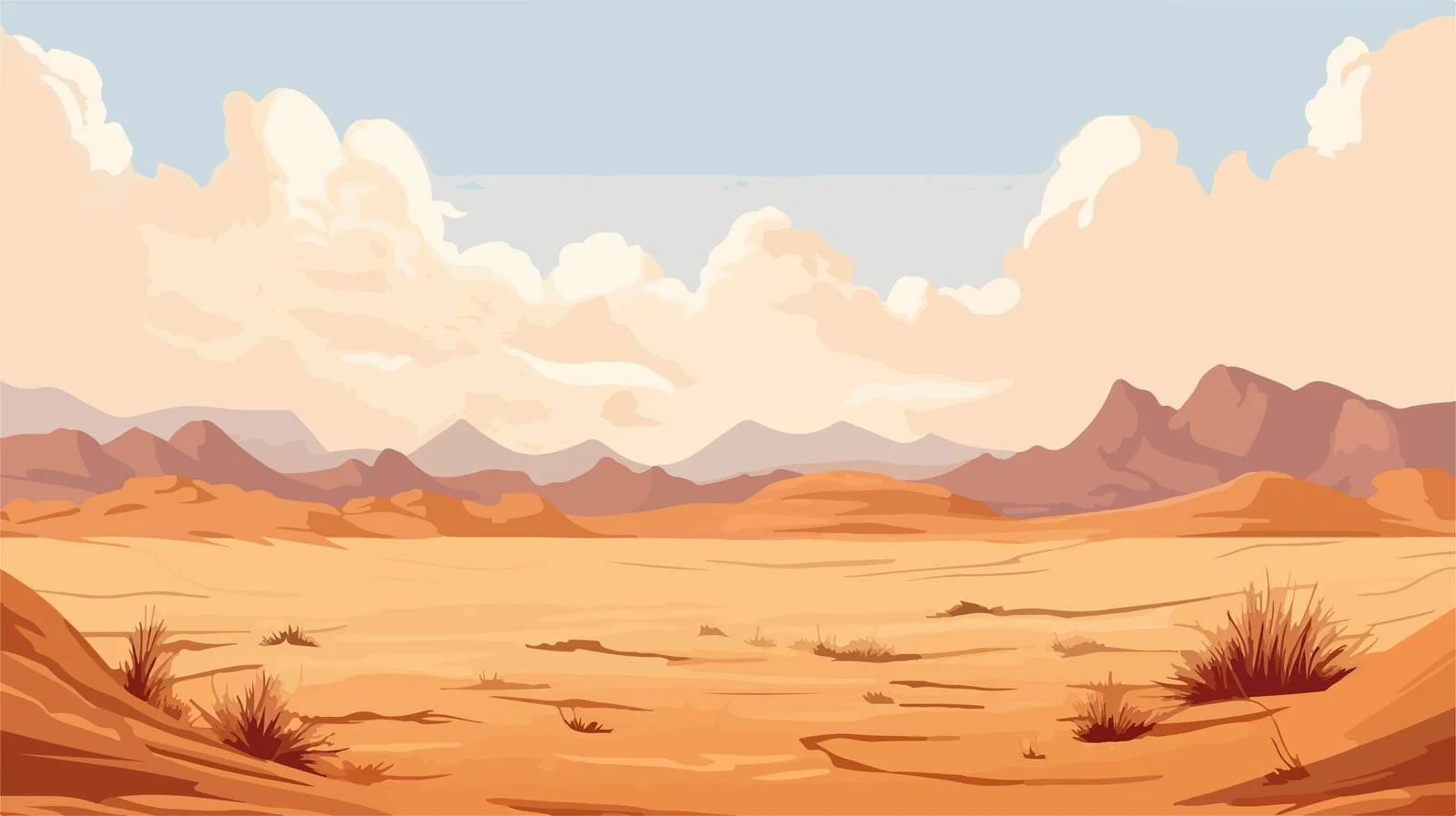Vast Sandy Desert Landscape Background with Dunes — free download from Dotvec