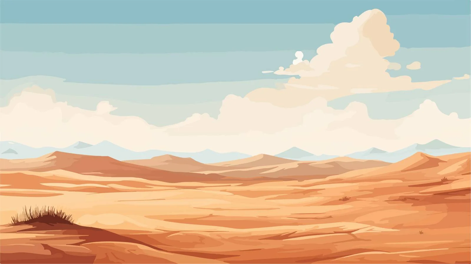 Vast Sandy Desert Landscape, Dunes Background — free download from Dotvec