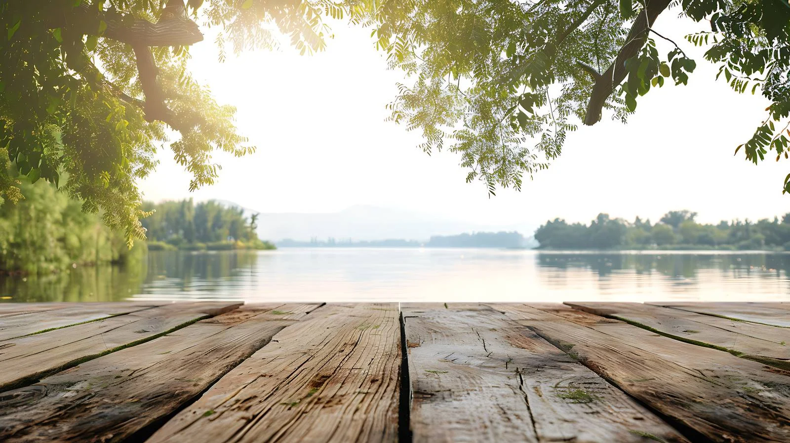 Tranquil Lake View from Vintage Table — free download from Dotvec