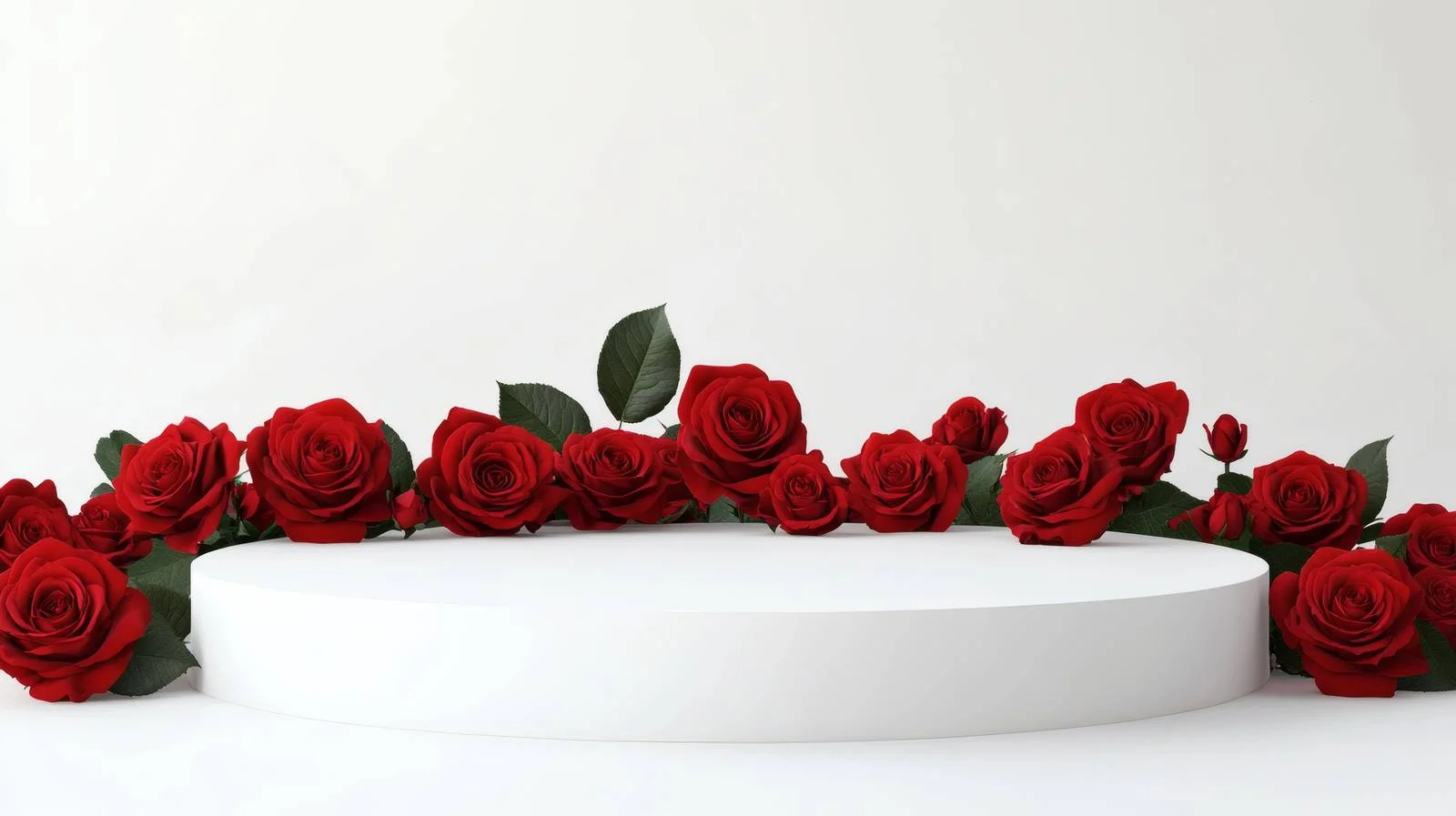 Elegant Podium with Red Roses Isolated – free podium image from Dotvec