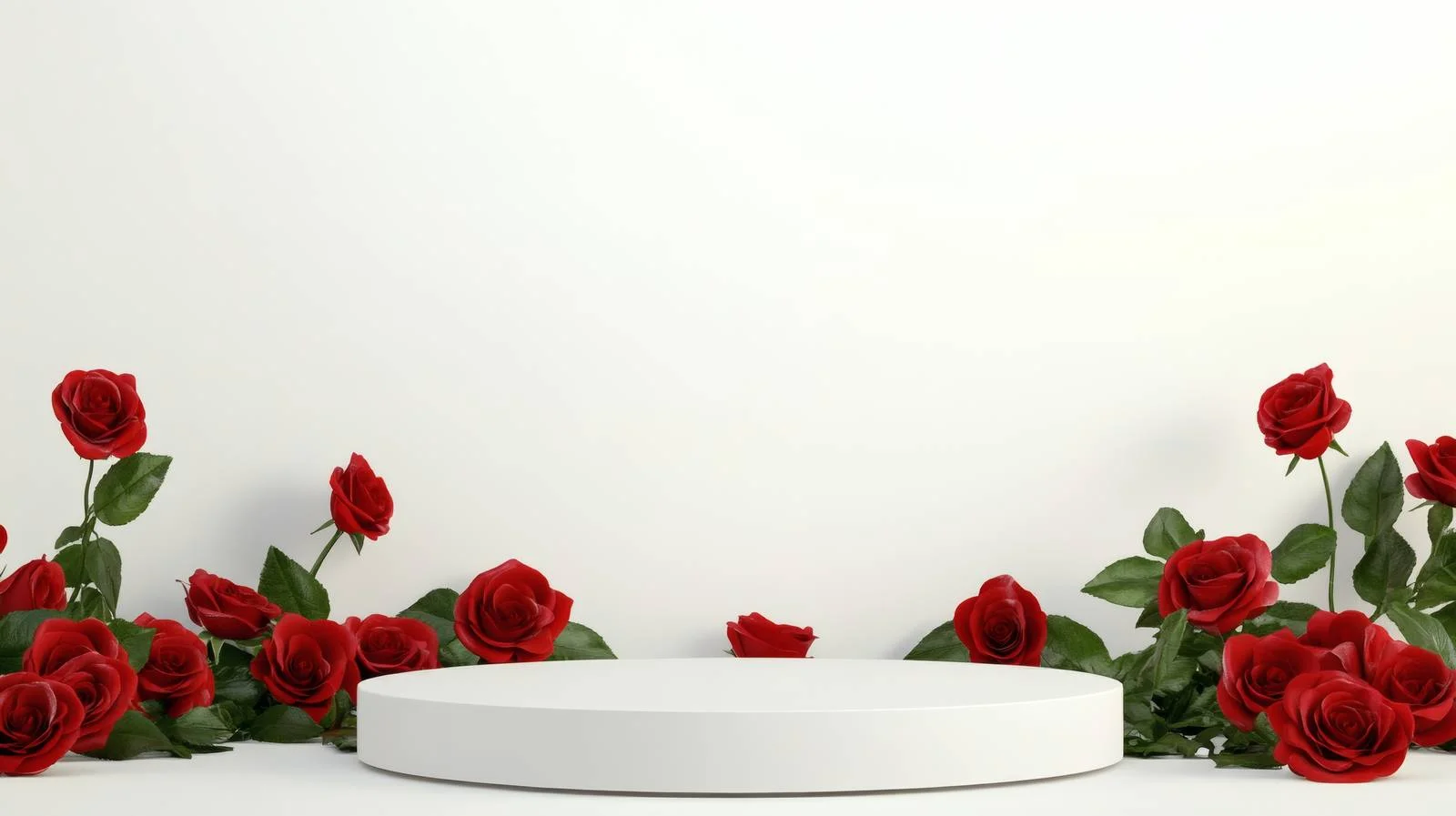Elegant podium with red roses arrangement – free podium image from Dotvec