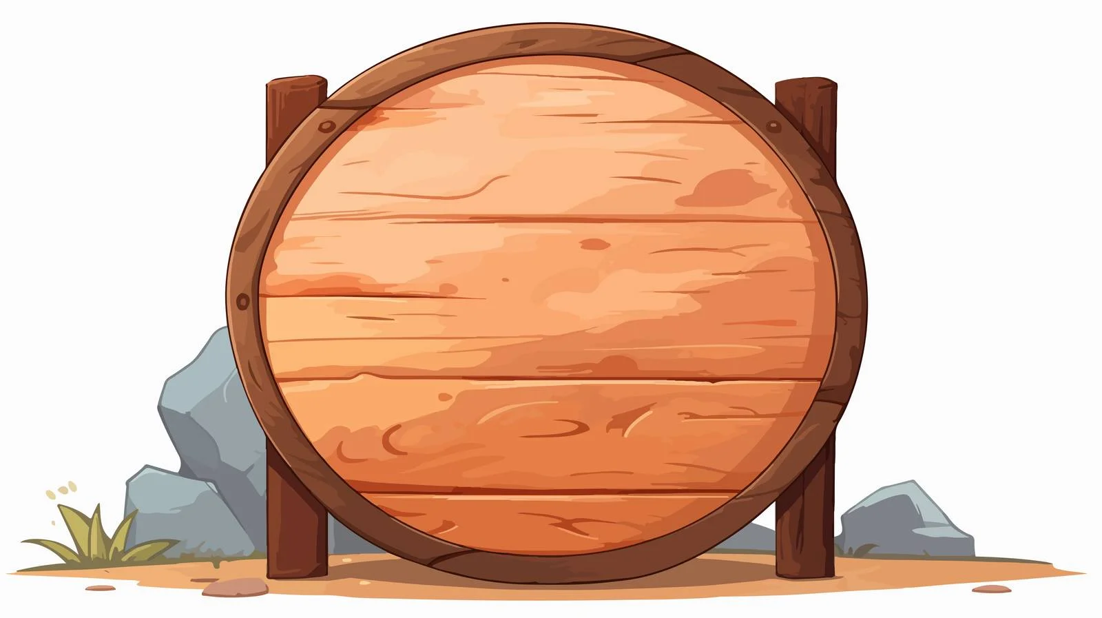 Circular Unfinished Wooden Signboard with Space — free download from Dotvec