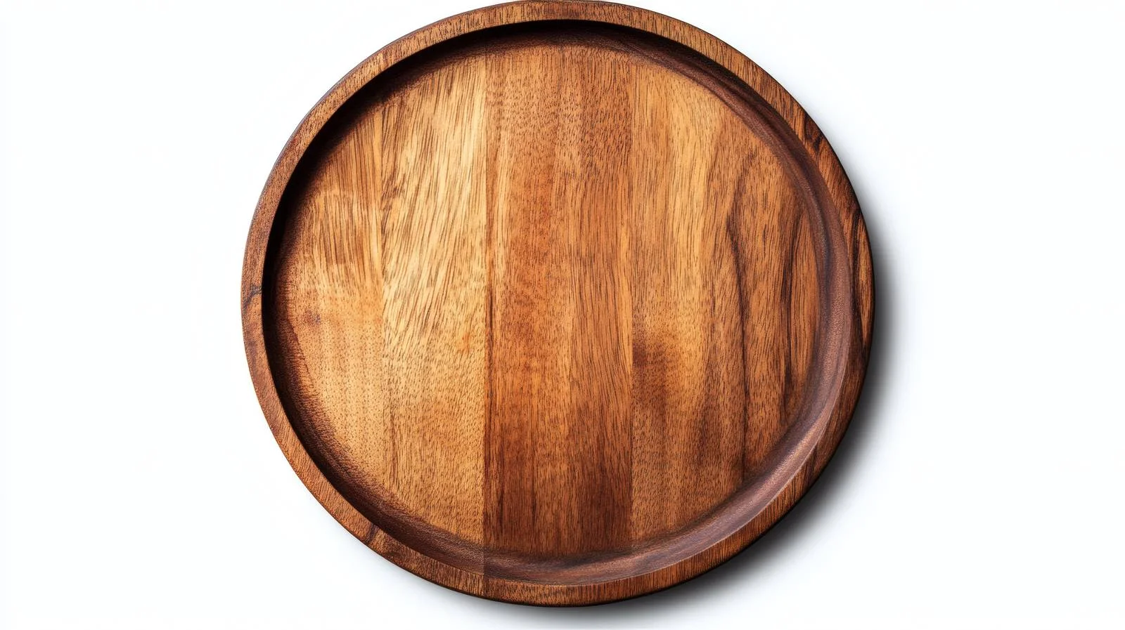 Circular Wooden Tray on White Background — free download from Dotvec