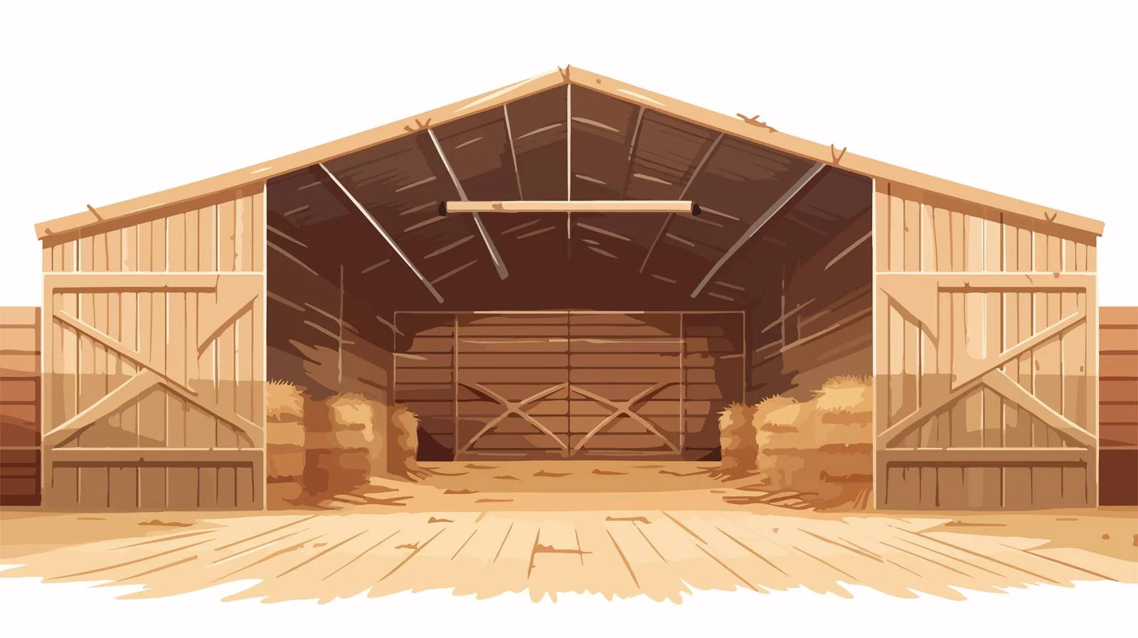Rustic Empty Stable Stall Interior Panorama — free download from Dotvec
