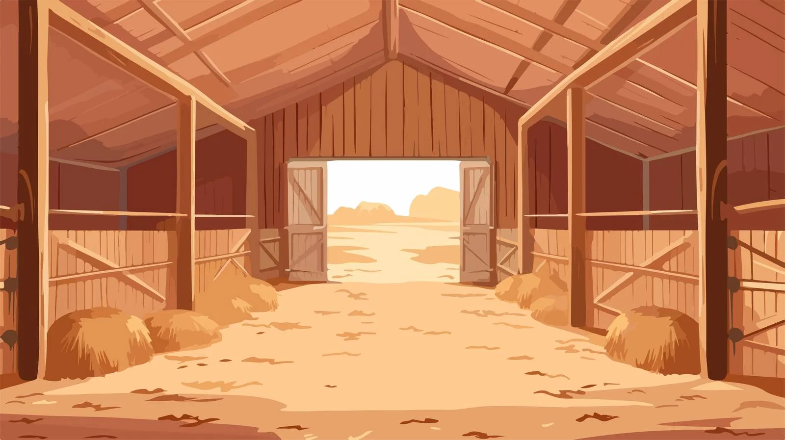 Rustic Wooden Shed Interior Panorama View — free download from Dotvec