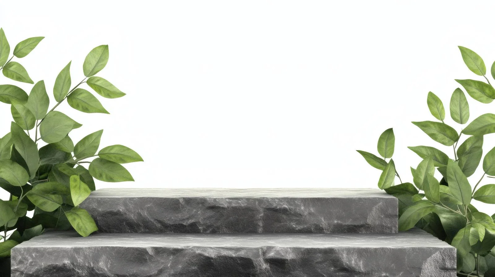Minimalist Stone Podium with Green Foliage – free podium image from Dotvec