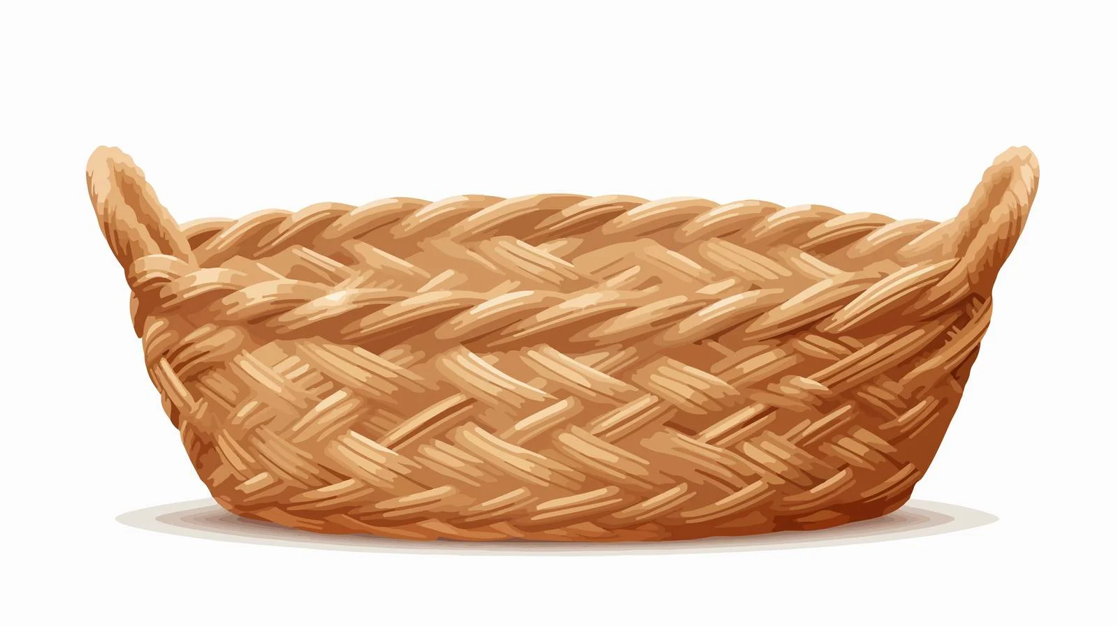 Classic Straw Basket with Dual Handles — free download from Dotvec