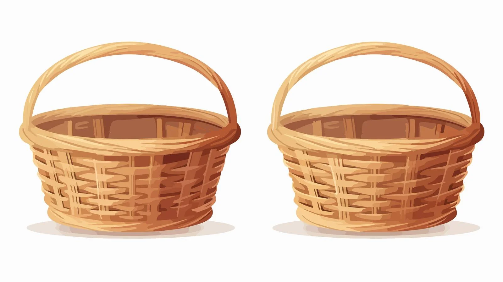 Rustic straw basket with double handles — free download from Dotvec