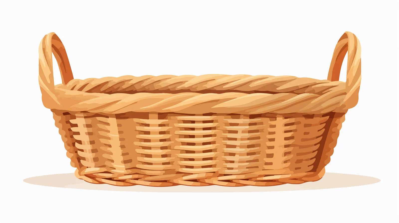 Classic Straw Basket with Twin Handles — free download from Dotvec