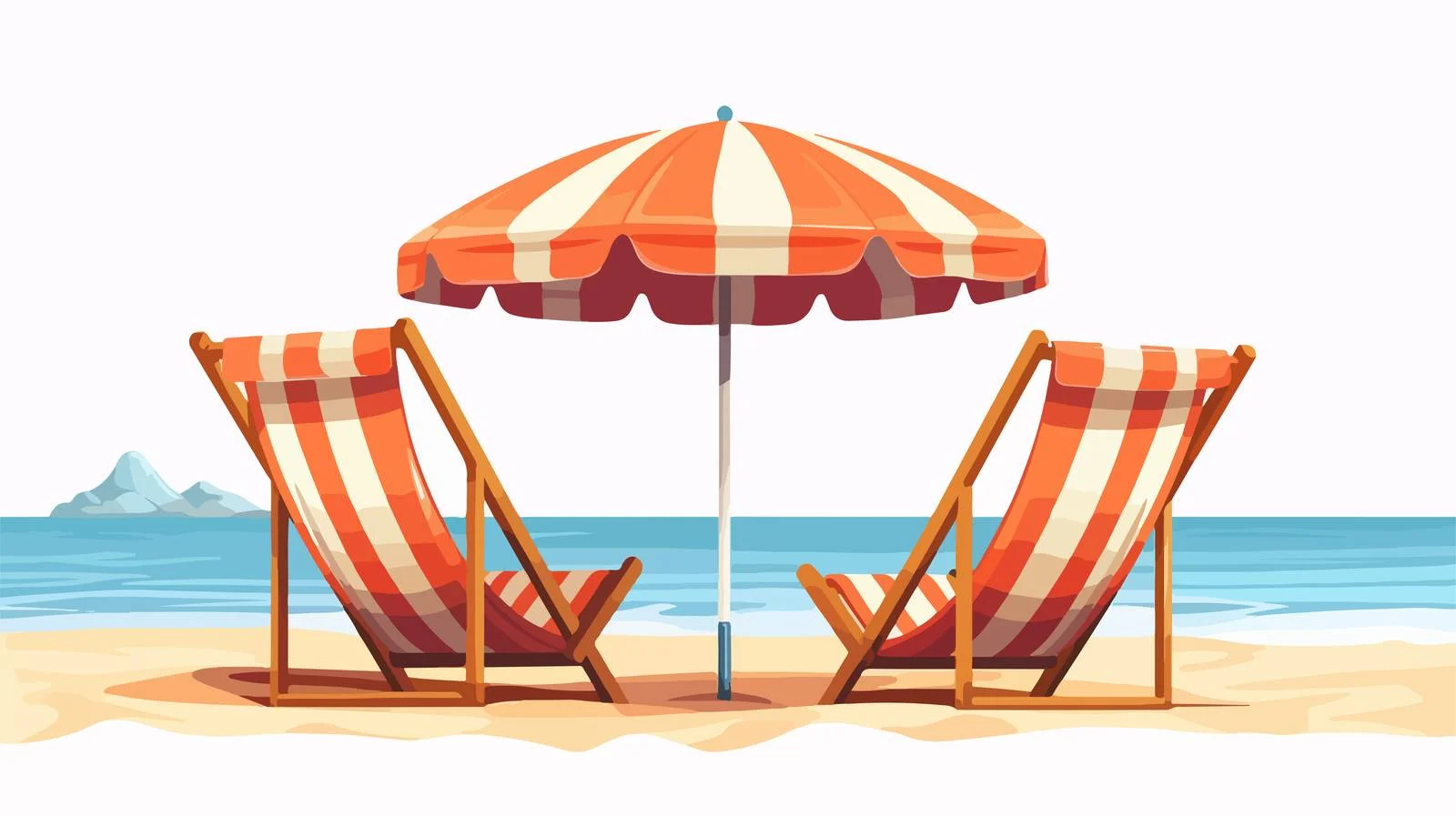 Serenity of Vacant Beach with Loungers — free download from Dotvec