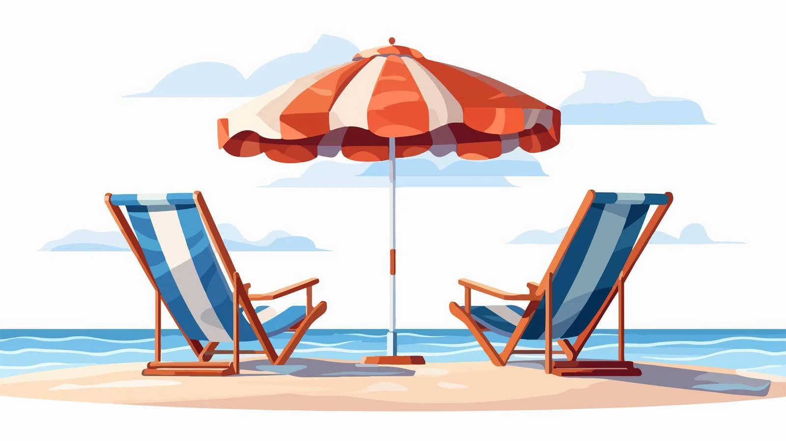 Secluded Beach Scene with Deck Chairs — free download from Dotvec