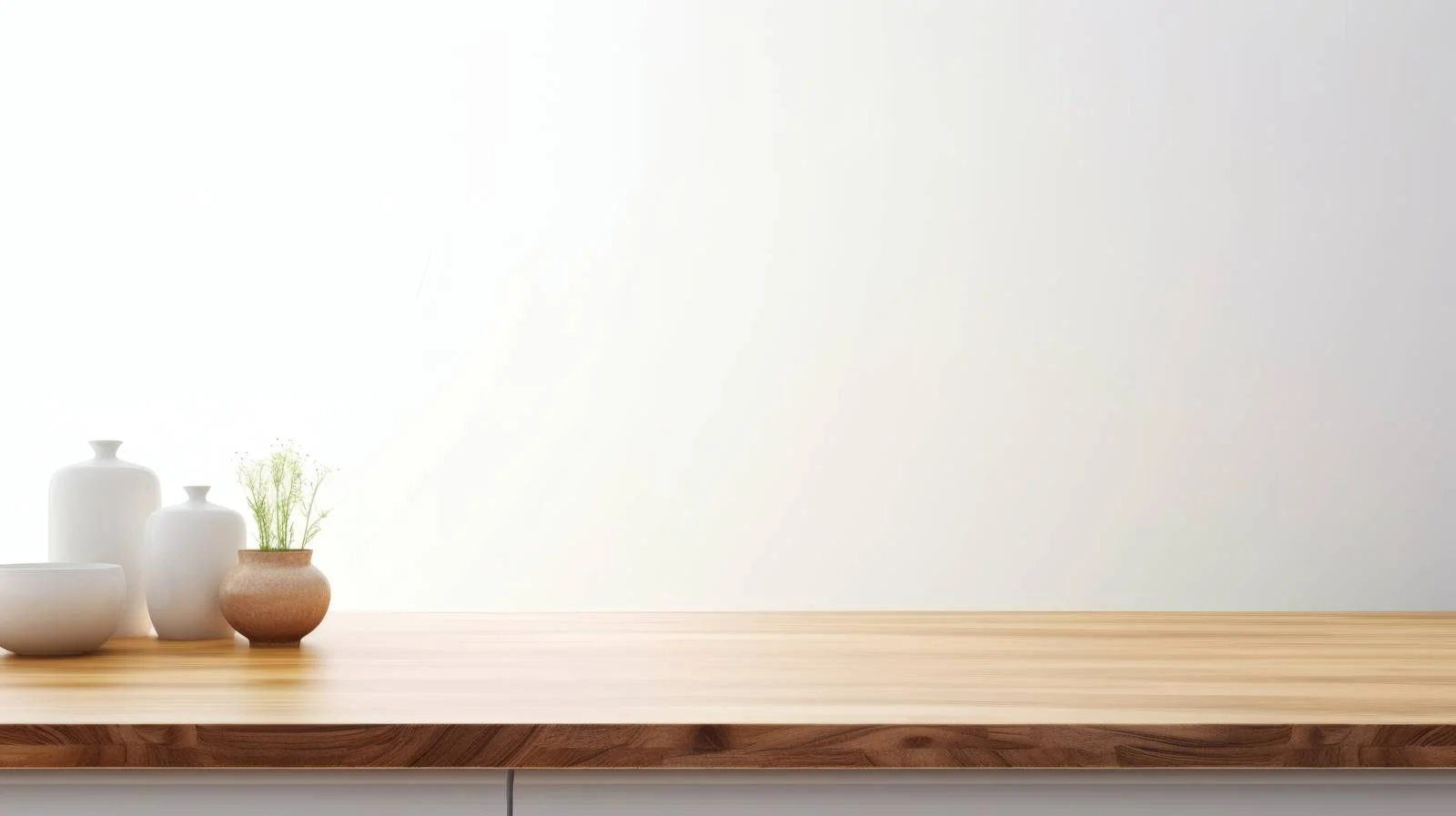 Minimalist empty table with blurred bathroom — free download from Dotvec