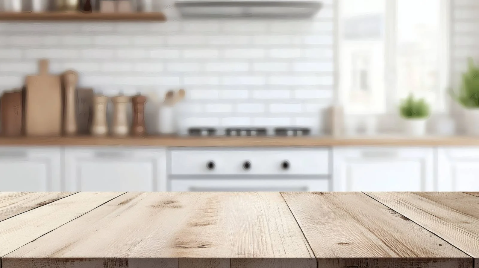 Minimalist kitchen interior with empty table — free download from Dotvec