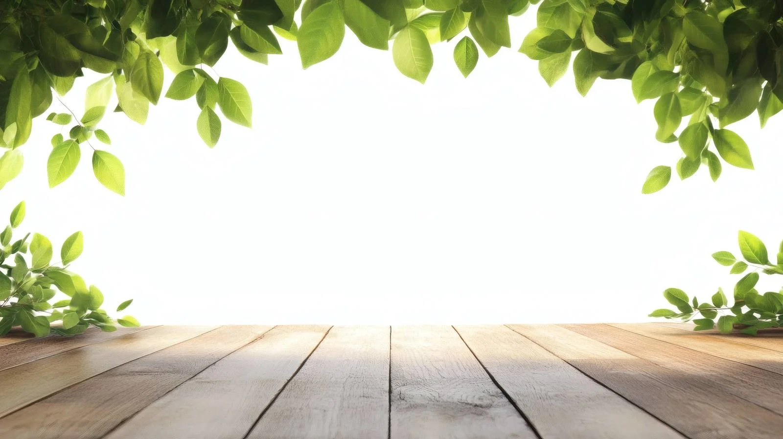 Minimalist table with fresh foliage on white — free download from Dotvec