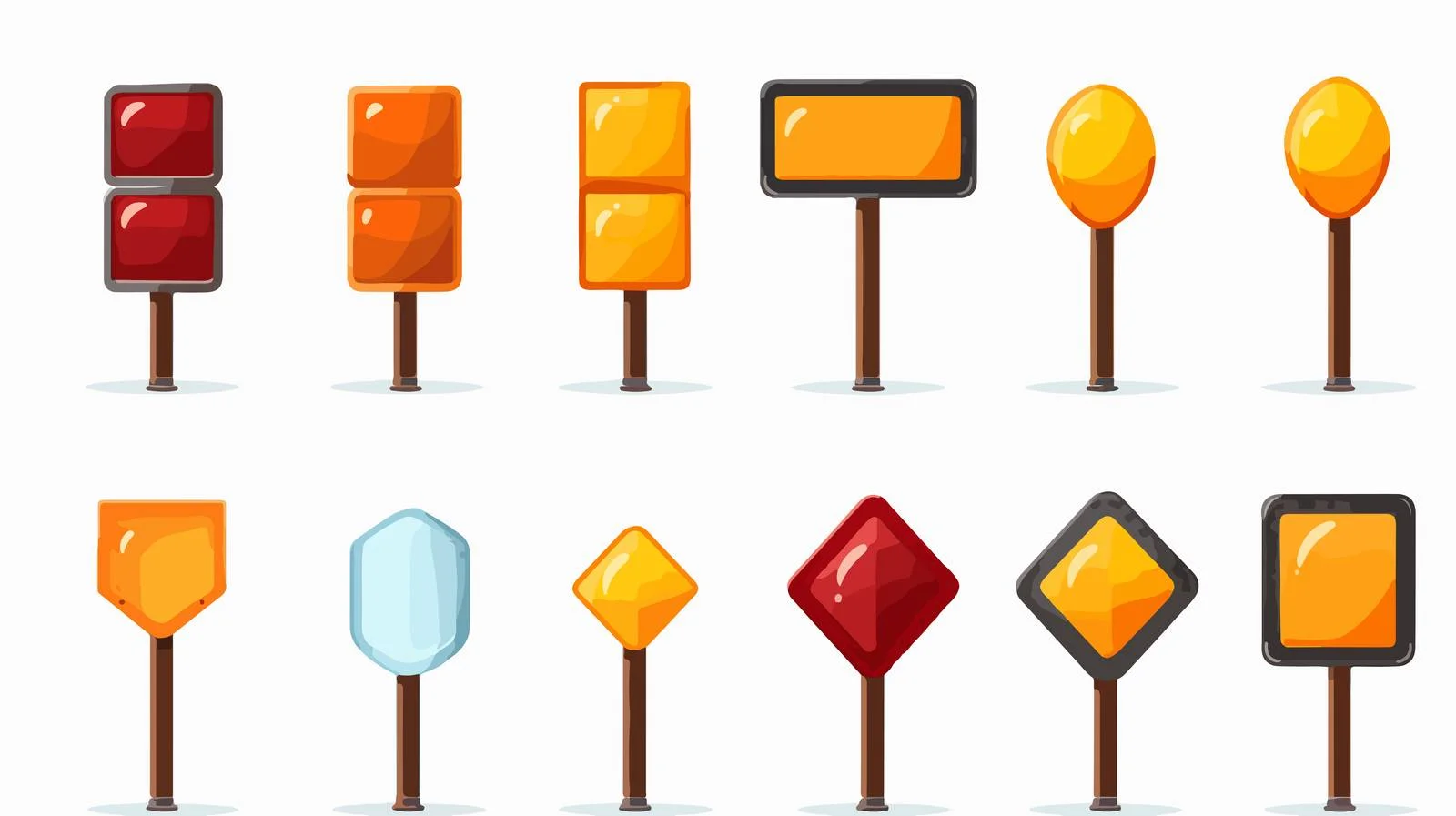 Empty Traffic Signs on White Background — free download from Dotvec