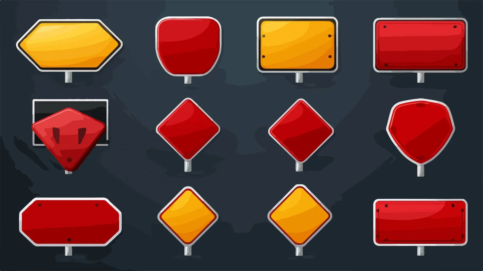 Isolated Empty Traffic Signs on White Background — free download from Dotvec
