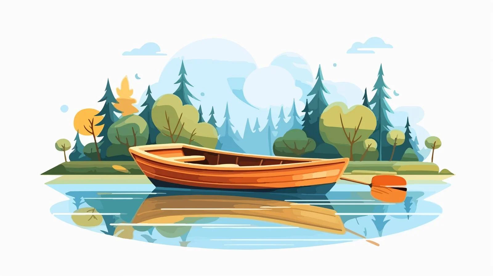 Serene wooden boat with fishing gear — free download from Dotvec