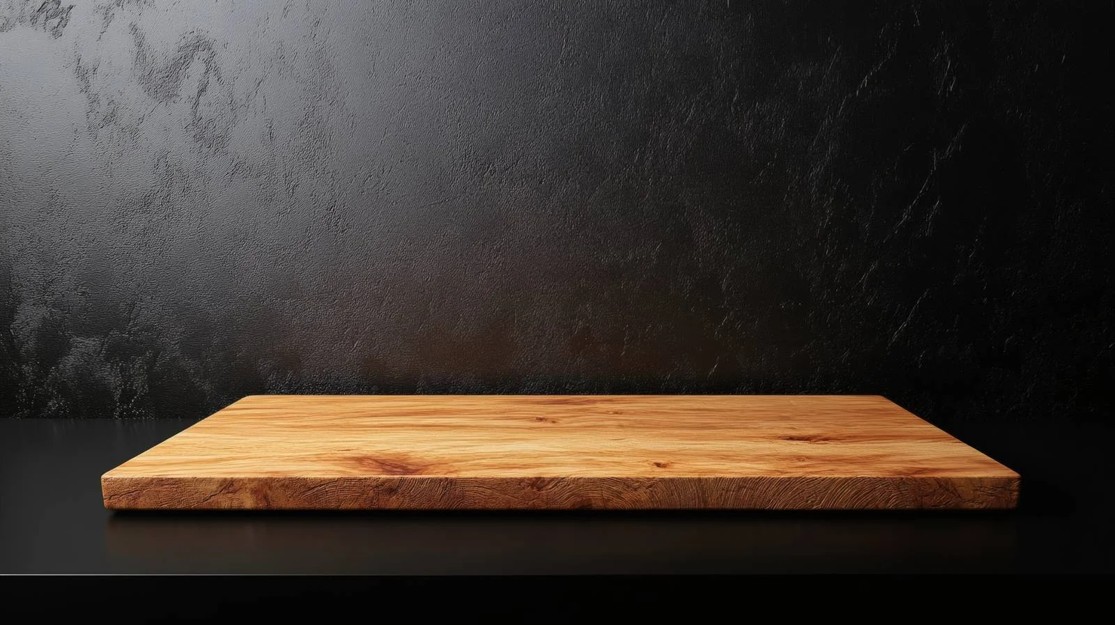 Rustic Wooden Board on Black Surface — free download from Dotvec