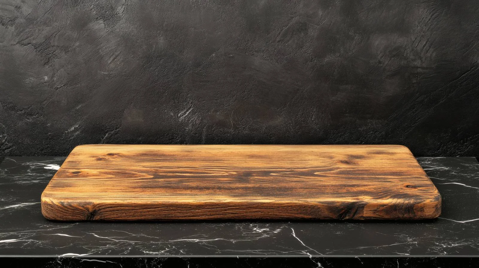 Wooden Board on Black Table Setting — free download from Dotvec