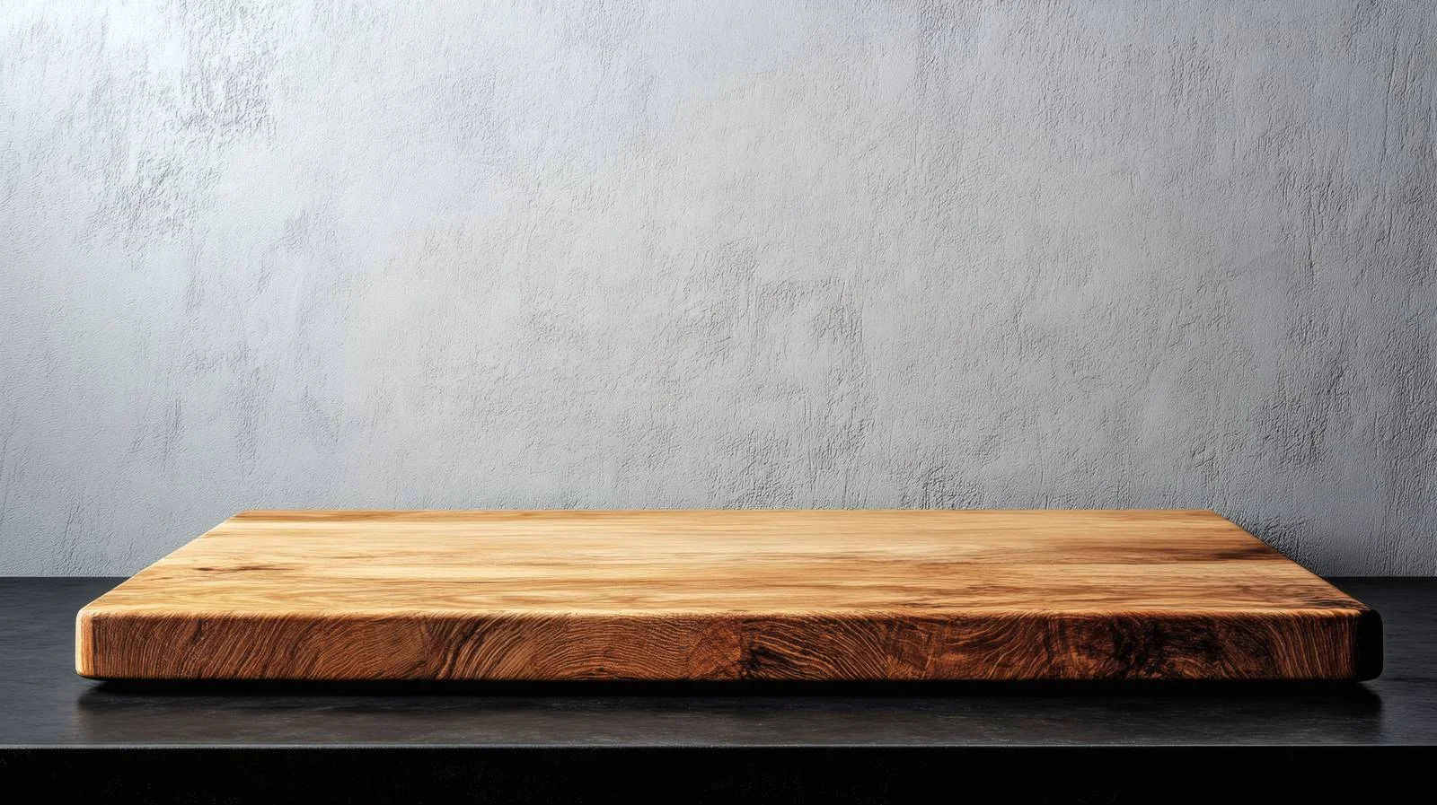 Minimal Wooden Board on Black Table — free download from Dotvec