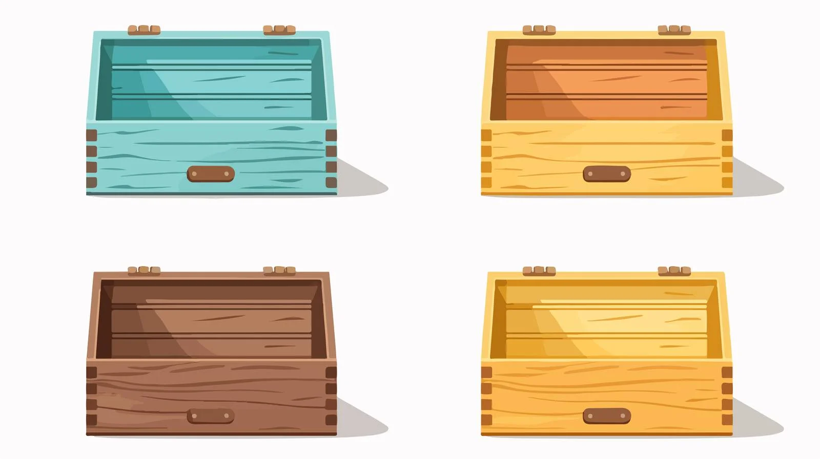 Uncovered wooden crate with open lid — free download from Dotvec