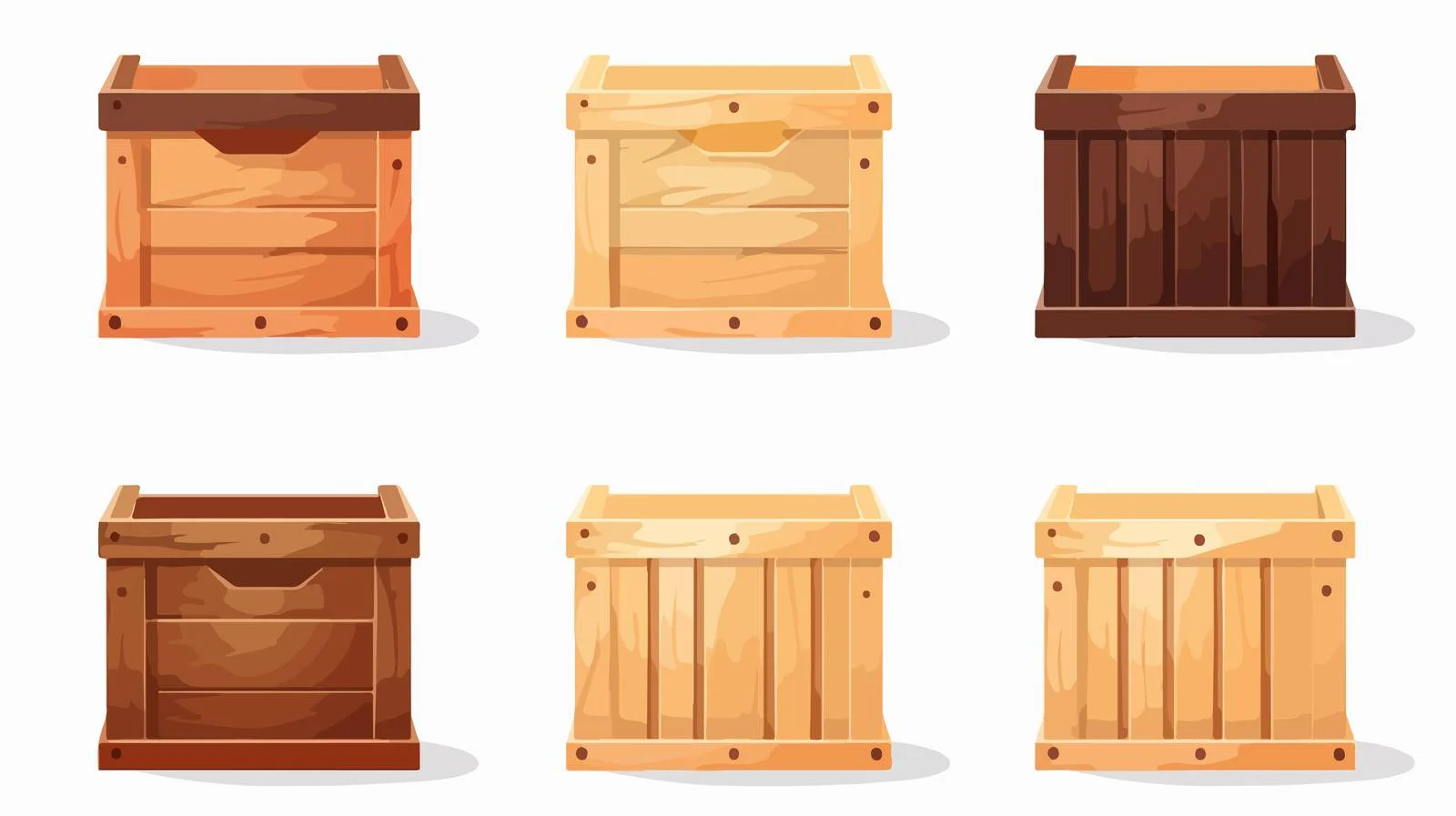 Classic Wooden Crate with Opened Lid — free download from Dotvec