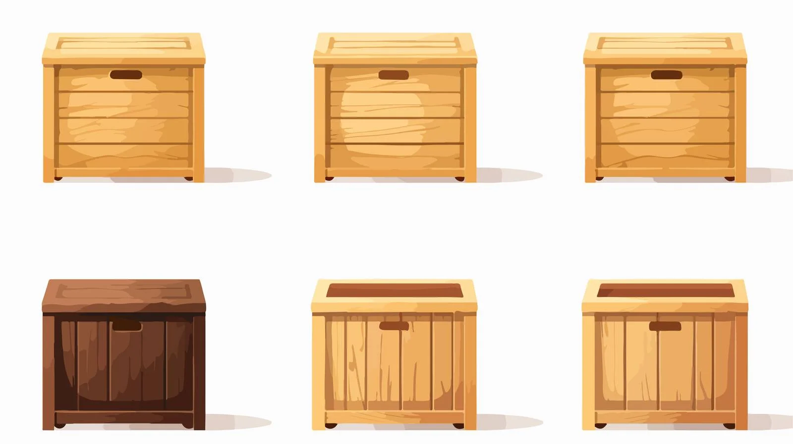 Open Wooden Crate with Lid Off — free download from Dotvec