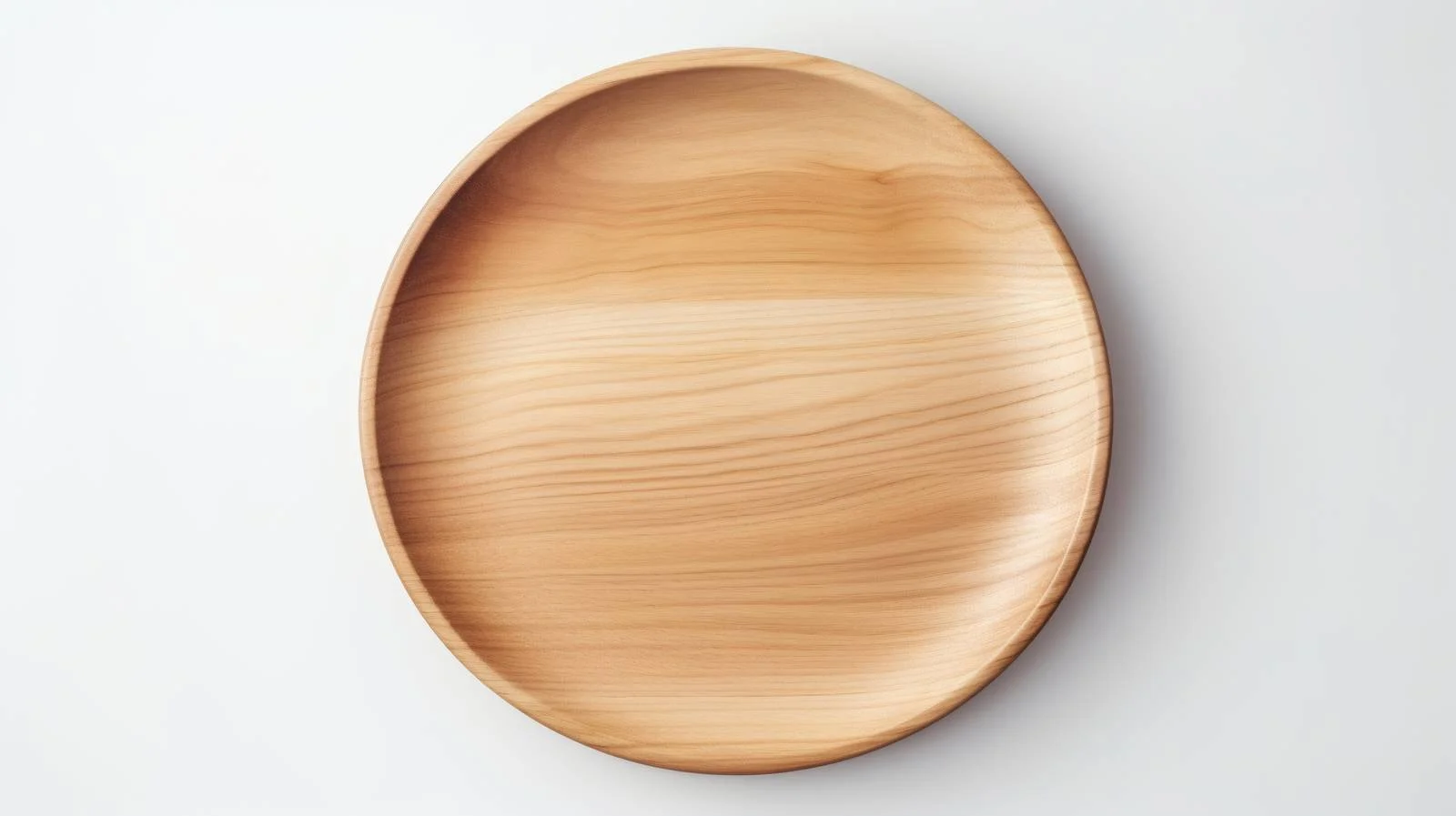 Minimal Wooden Platter on White Surface — free download from Dotvec