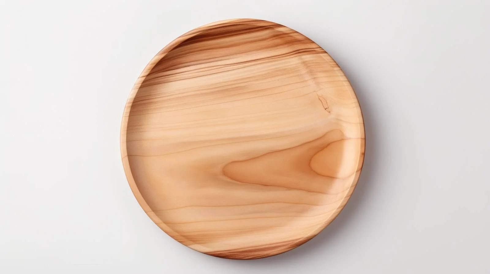 Minimalist wood platter on isolated white — free download from Dotvec