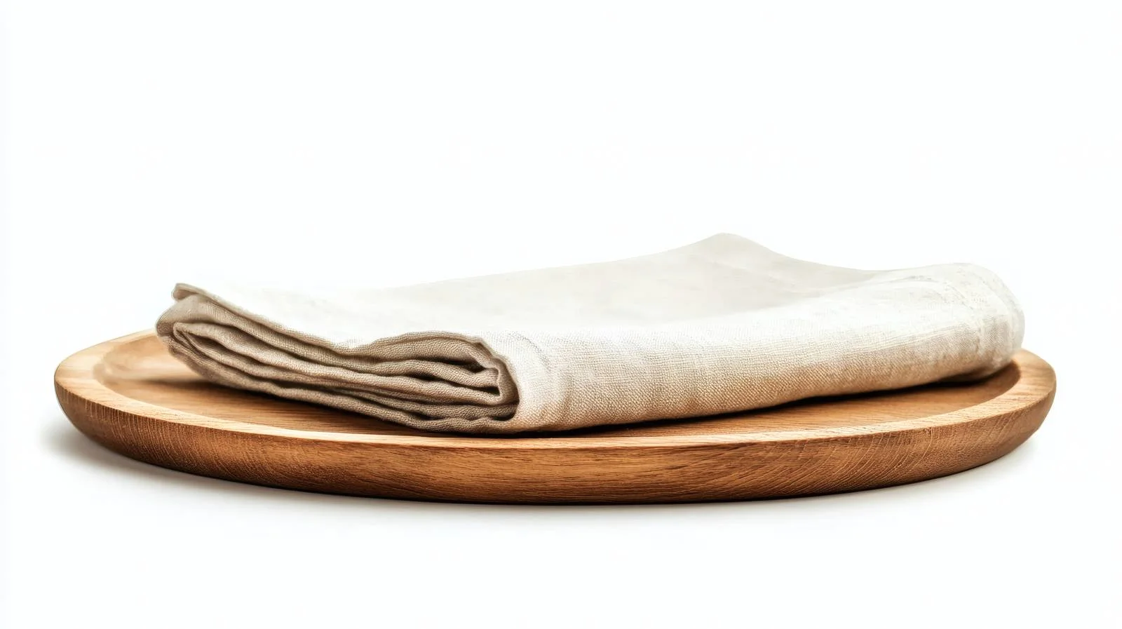 Elegant Wooden Platter with White Napkin — free download from Dotvec