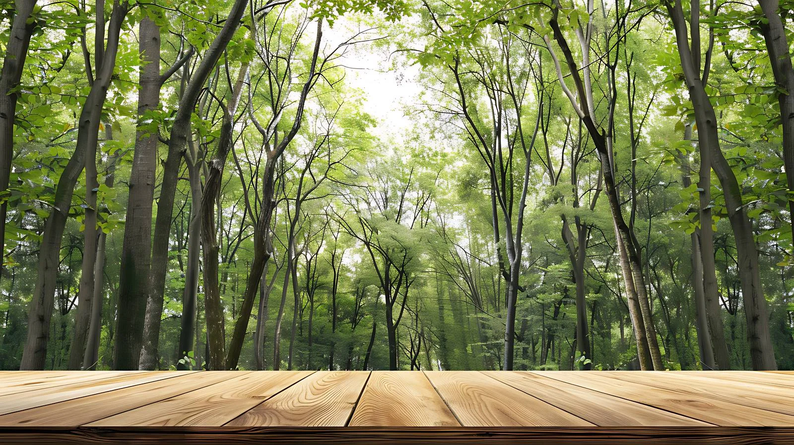 Serene Wooden Table Forest Scene Isolated — free download from Dotvec