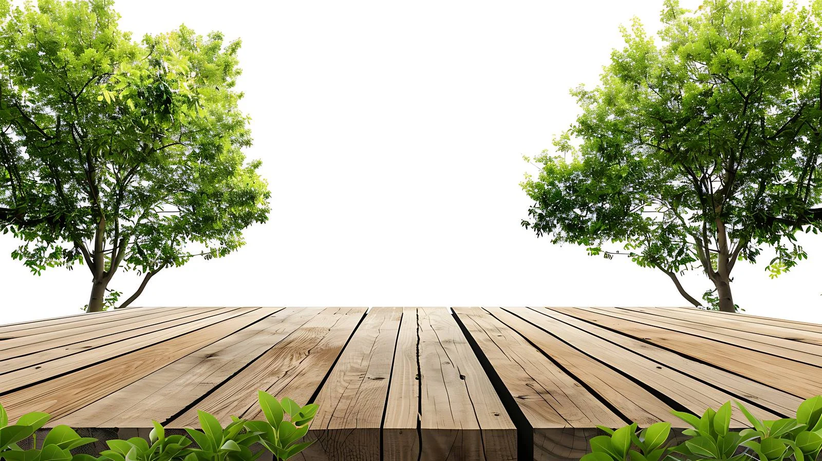 Minimalist Wooden Table on Green Background — free download from Dotvec