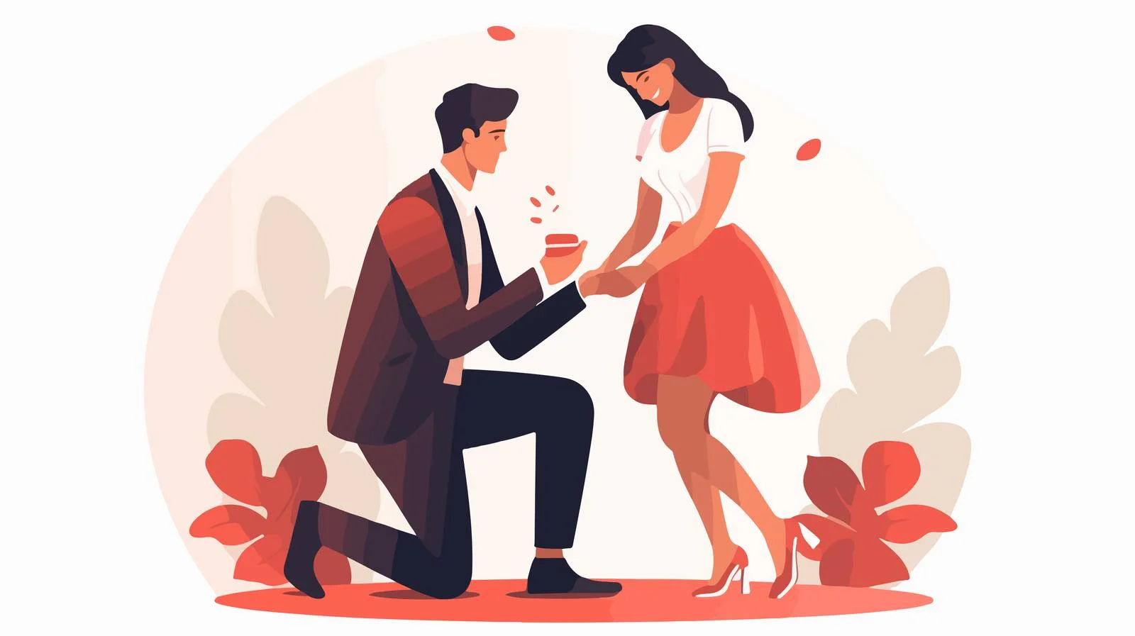 Romantic man proposing with surprising ring — free download from Dotvec