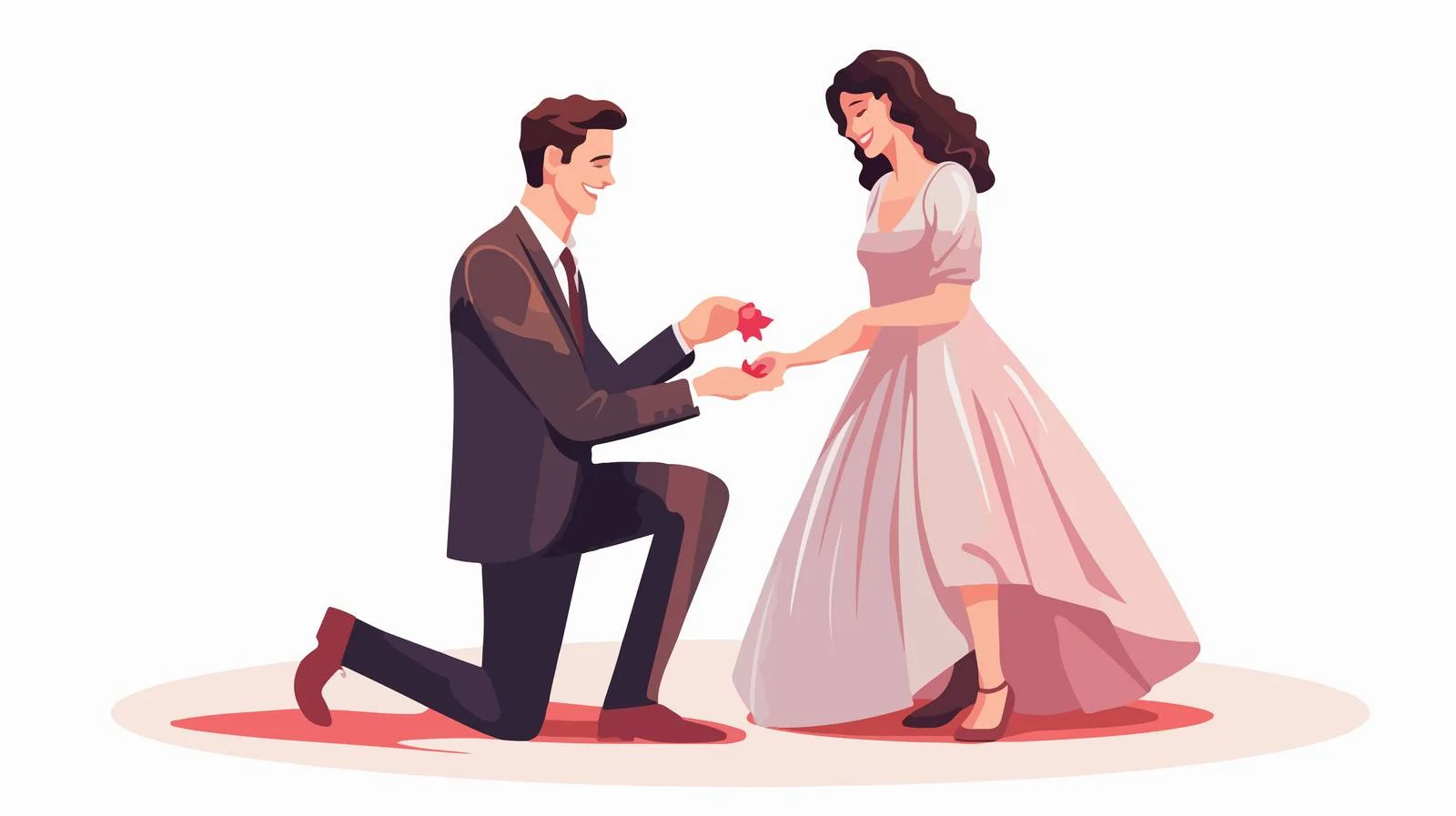 Romantic Man Presenting Ring to Surprised Woman — free download from Dotvec
