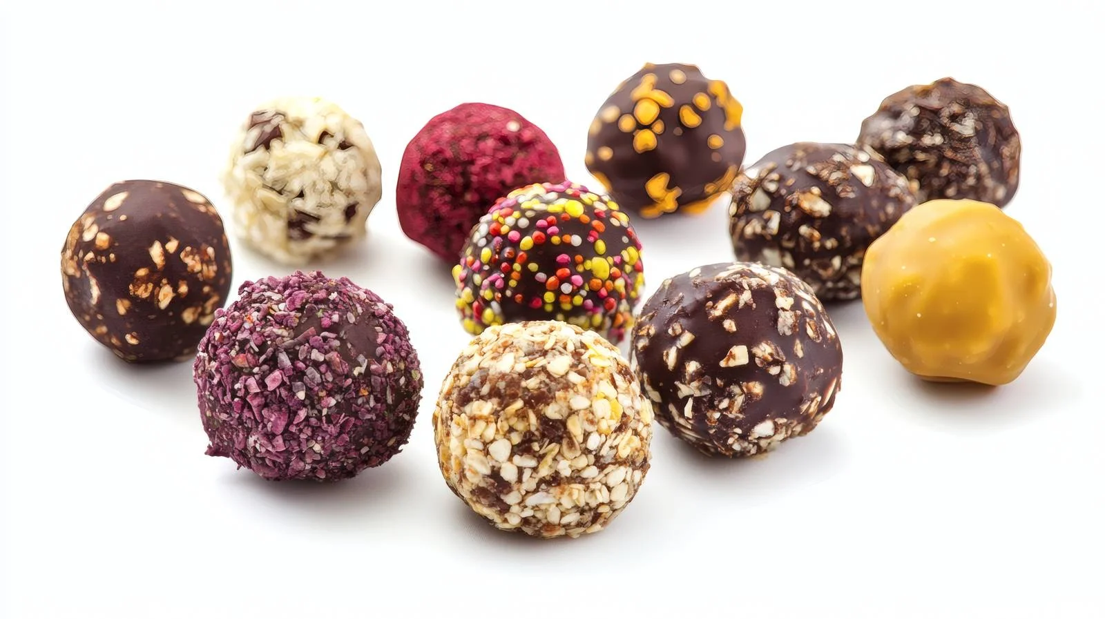 Nutrient-Rich Energy Bites on White Background — free download from Dotvec